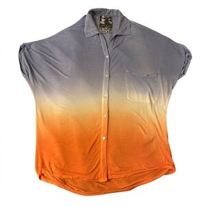 Young Fabulous & Broke Bly Cold Shoulder V Neck Dolman Top - Periwinkle Orange